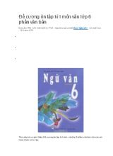 Đề cương ôn tập kì I môn Ngữ văn Lớp 6 - Phần văn bản